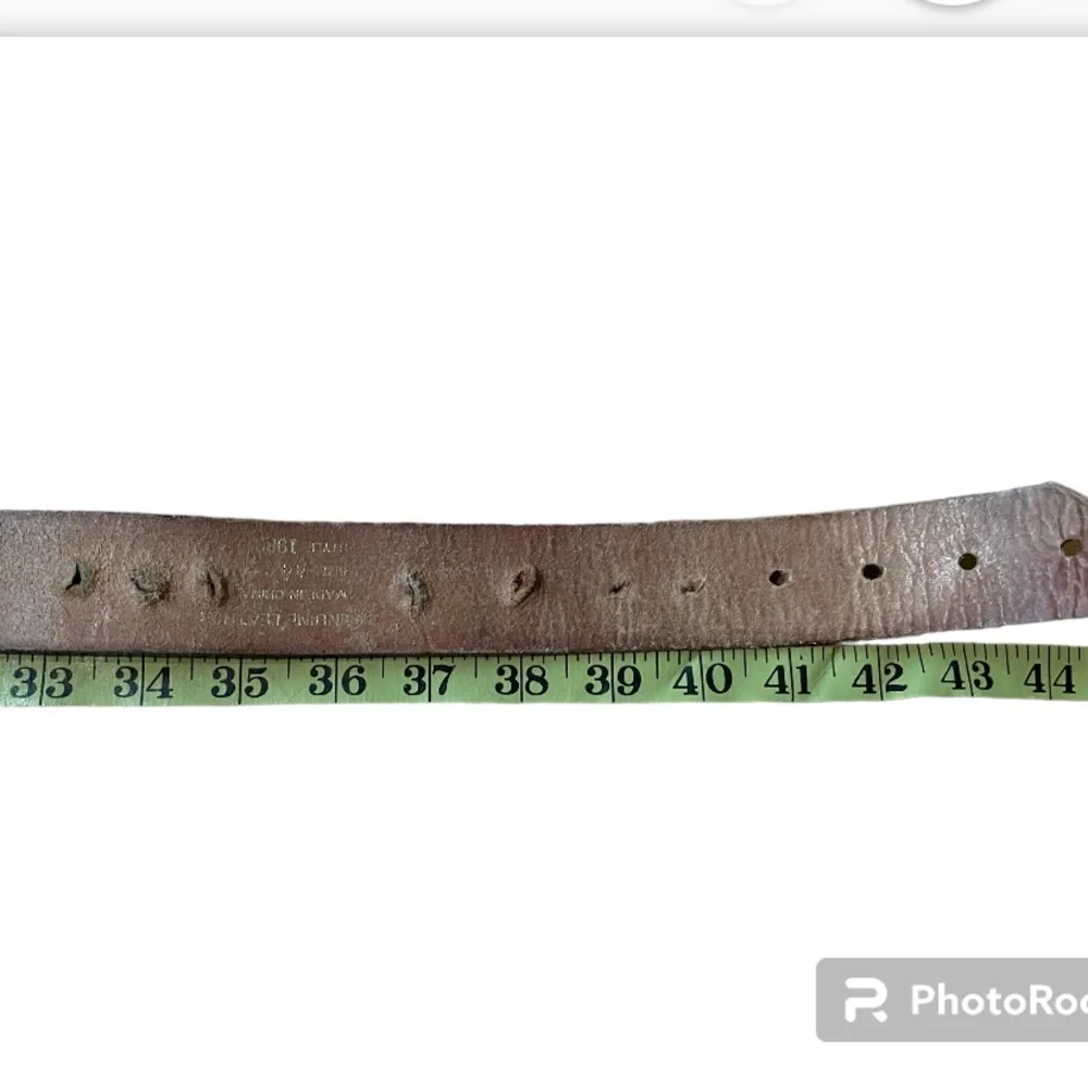 Eagle Italy Metal Buckle vintage leather tooled Belt 44